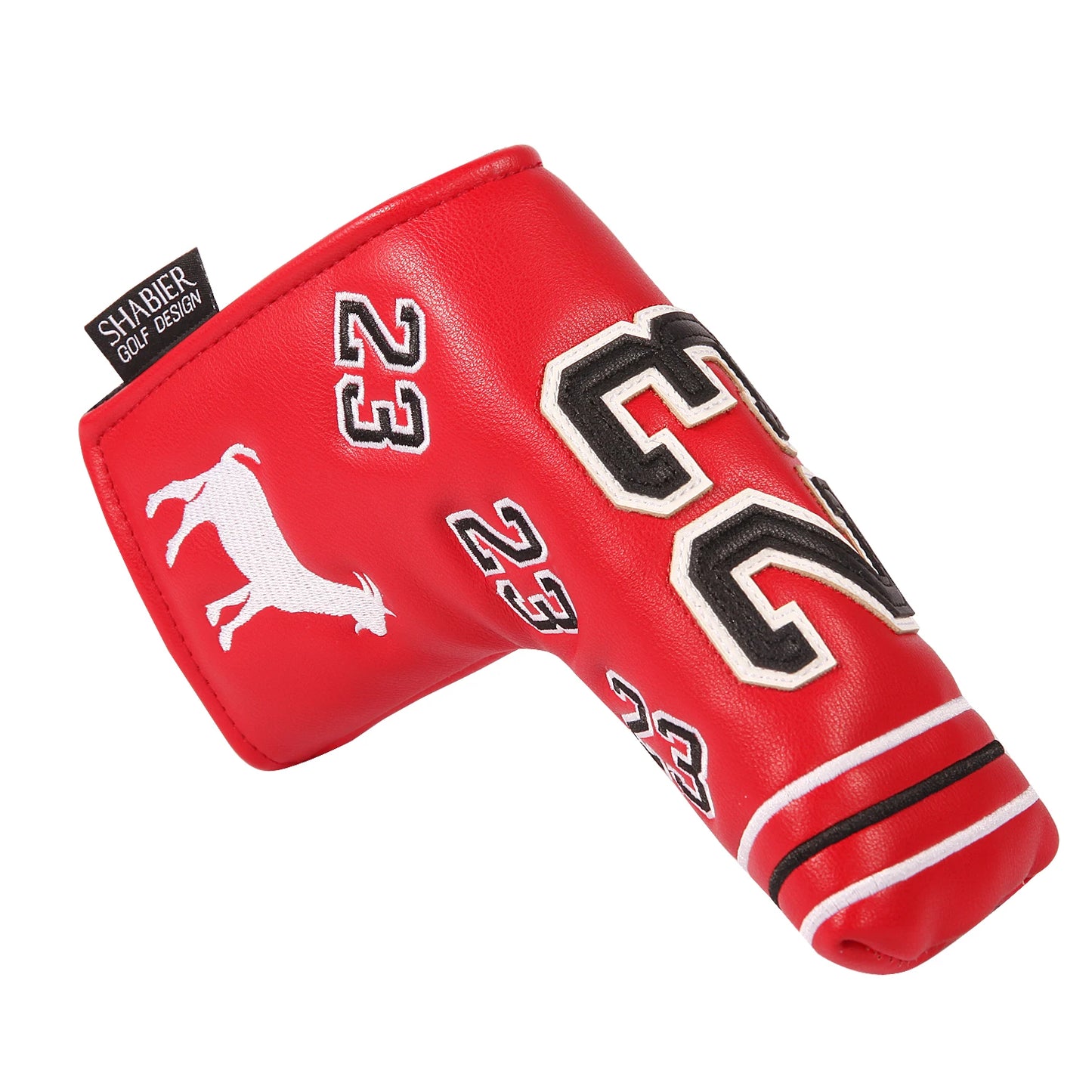 Leather SHABIER Red #23 Strong Magnetic Closure Golf Blade Putter Head Cover