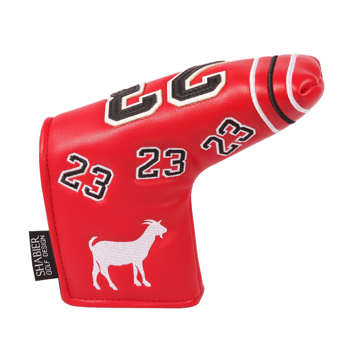 Leather SHABIER Red #23 Strong Magnetic Closure Golf Blade Putter Head Cover