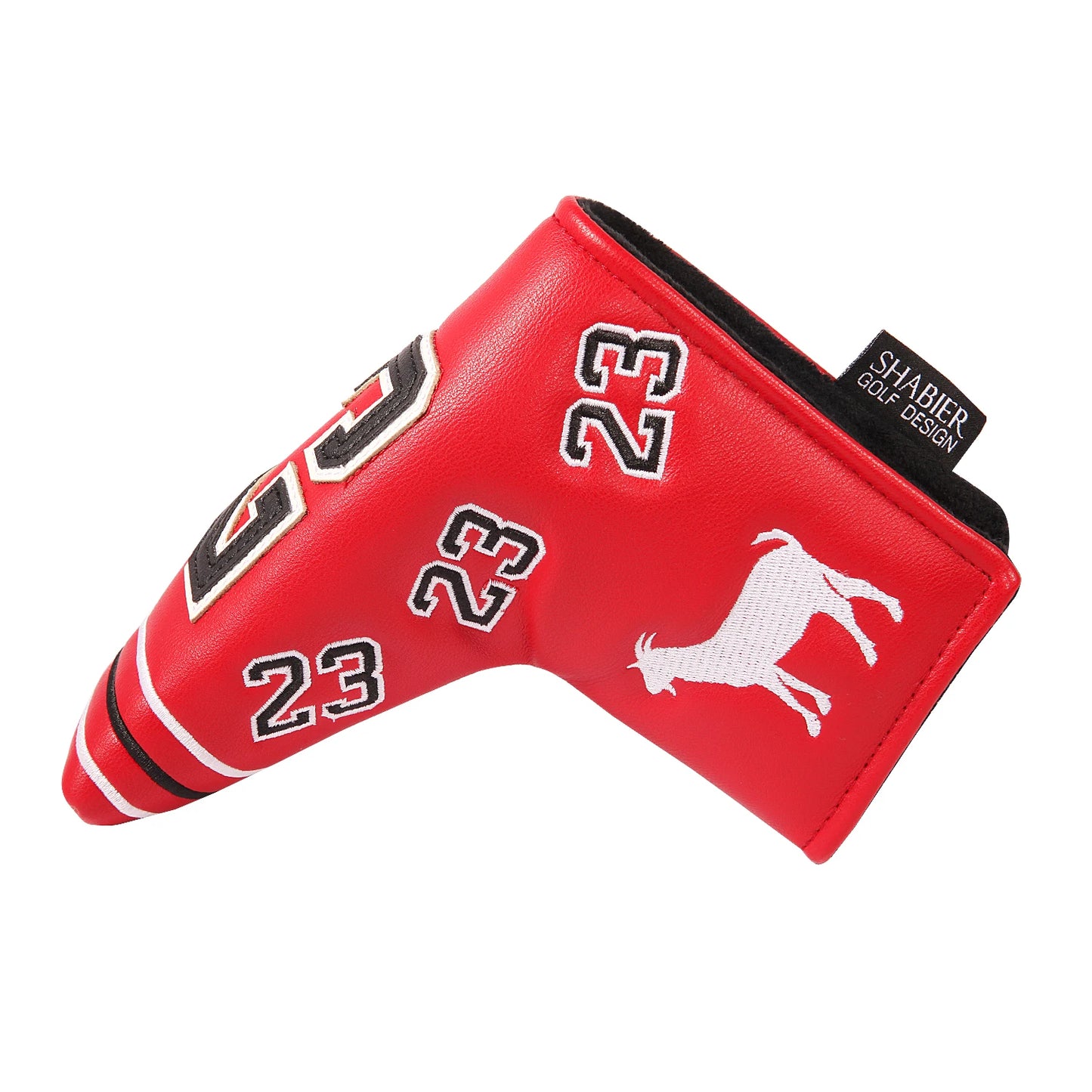 Leather SHABIER Red #23 Strong Magnetic Closure Golf Blade Putter Head Cover